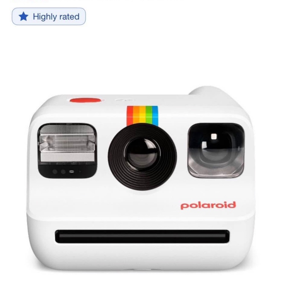 Polaroid White Instant Camera with Rainbow Accent